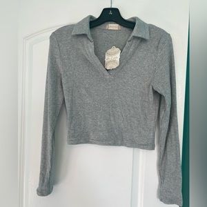 Cropped polo sweater super soft